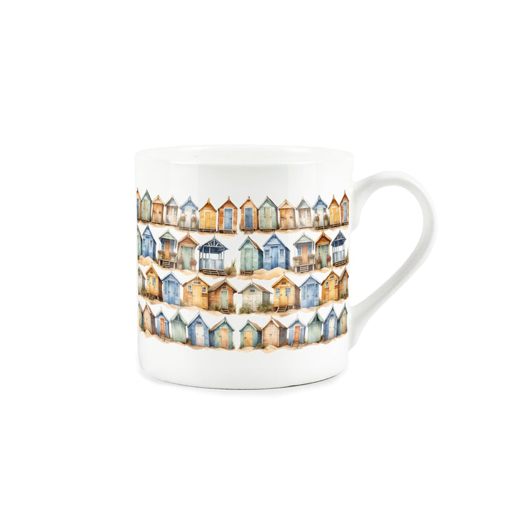 Purely Home Beach Huts Bone China Mugs