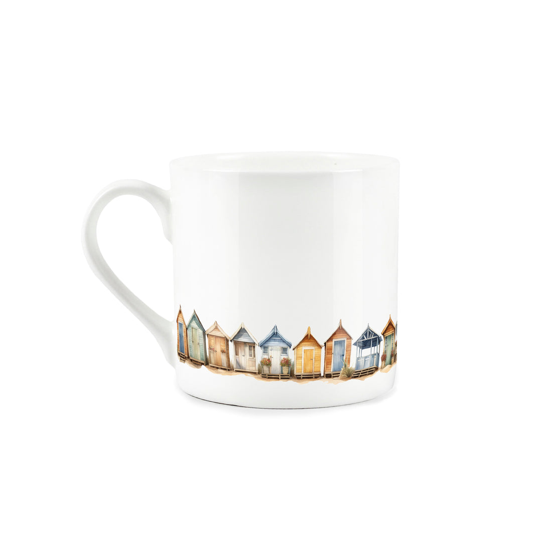 Purely Home Beach Huts Bone China Mugs