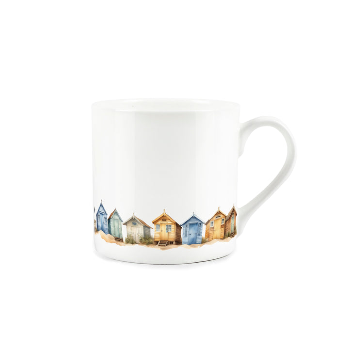 Purely Home Beach Huts Bone China Mugs