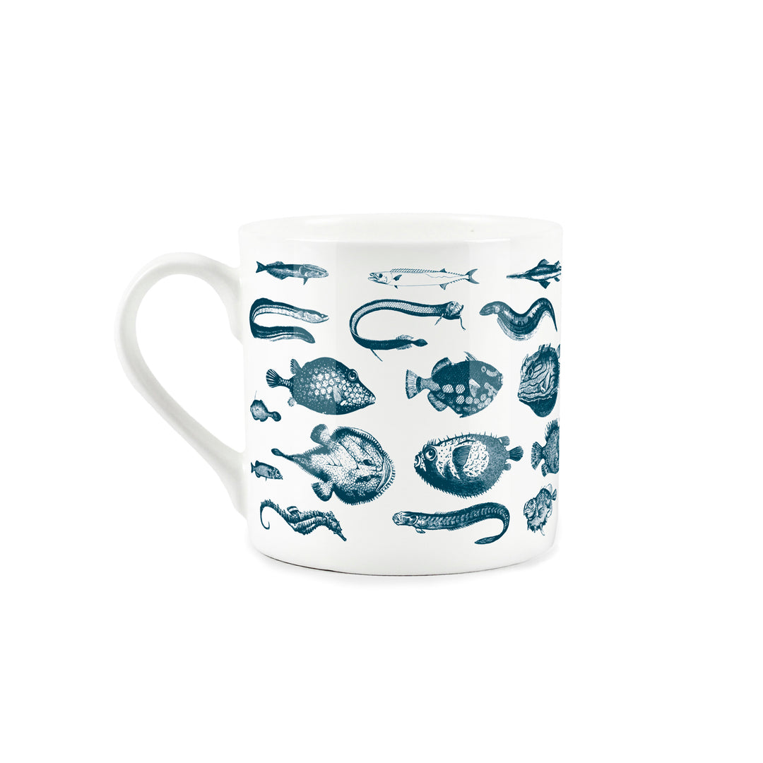 Purely Home Woodcut Fish Bone China Mug