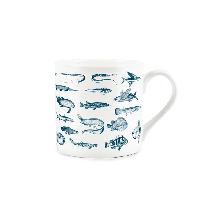 Purely Home Woodcut Fish Bone China Mug