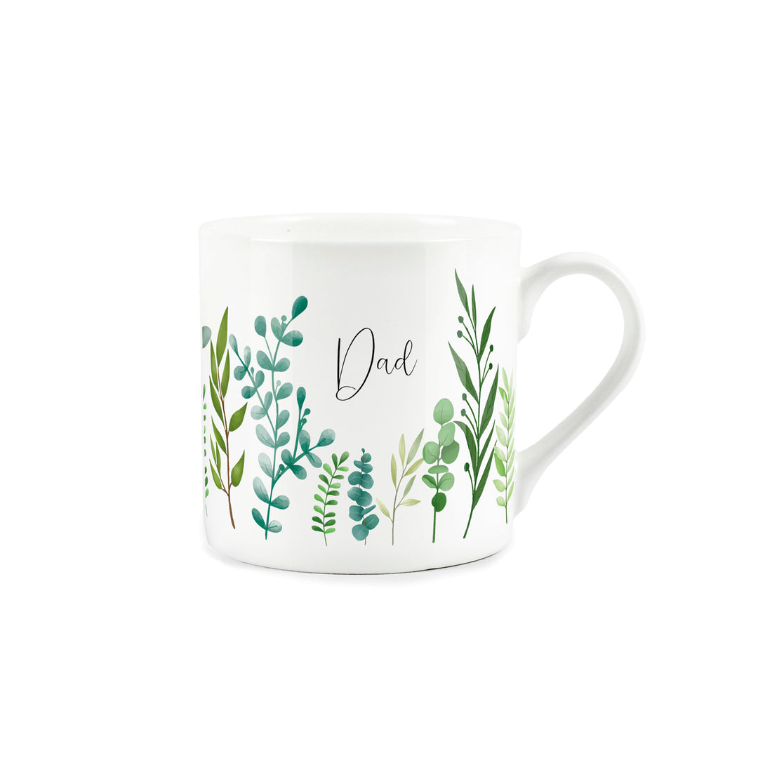 Purely Home Green Foliage Bone China Mug - For Him