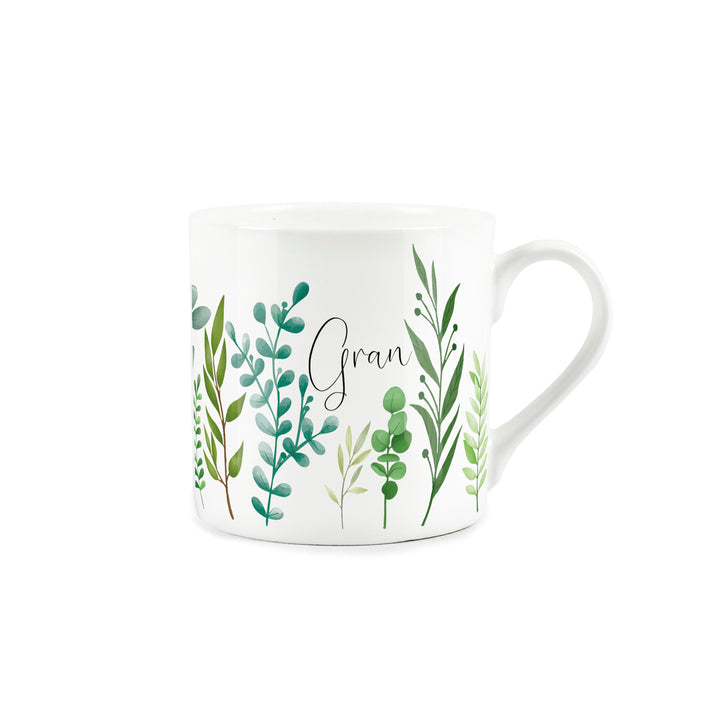Purely Home Green Foliage Bone China Mug - For Her