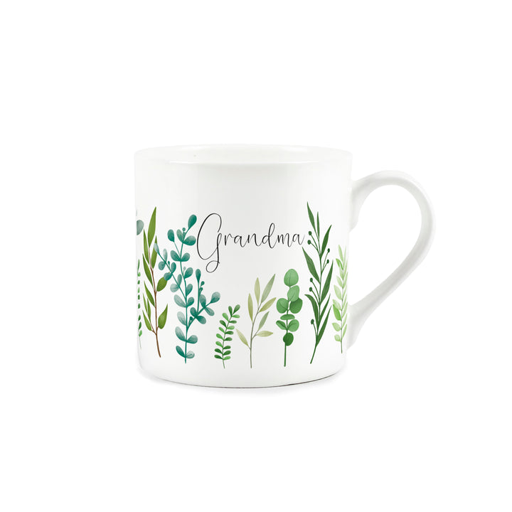 Purely Home Green Foliage Bone China Mug - For Her
