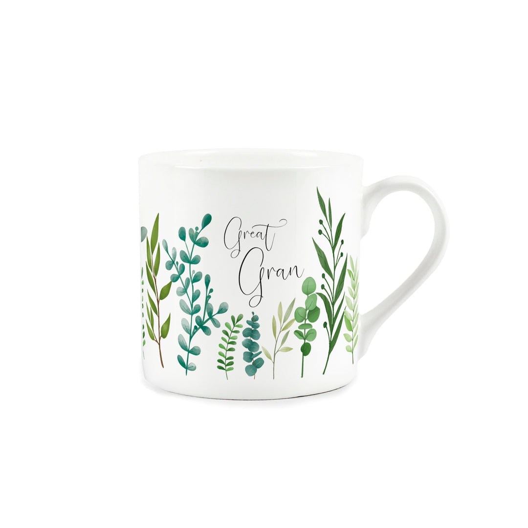 Purely Home Green Foliage Bone China Mug - For Her