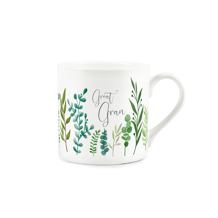 Purely Home Green Foliage Bone China Mug - For Her