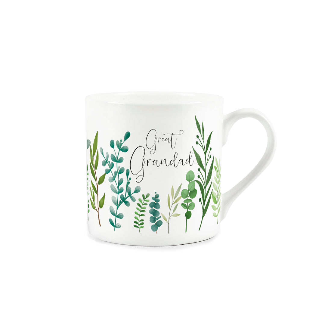 Purely Home Green Foliage Bone China Mug - For Him