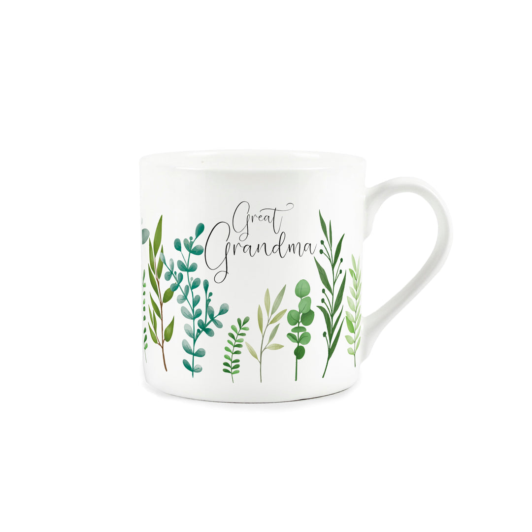 Purely Home Green Foliage Bone China Mug - For Her