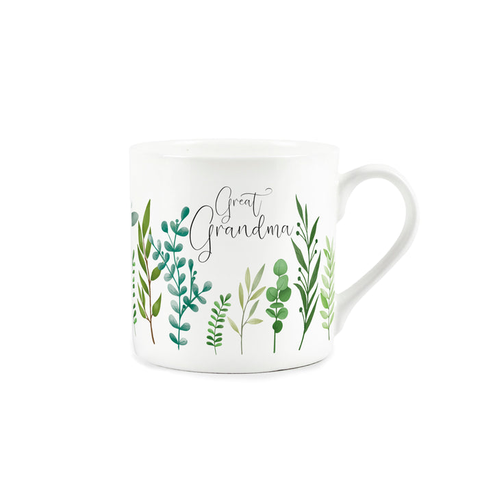 Purely Home Green Foliage Bone China Mug - For Her