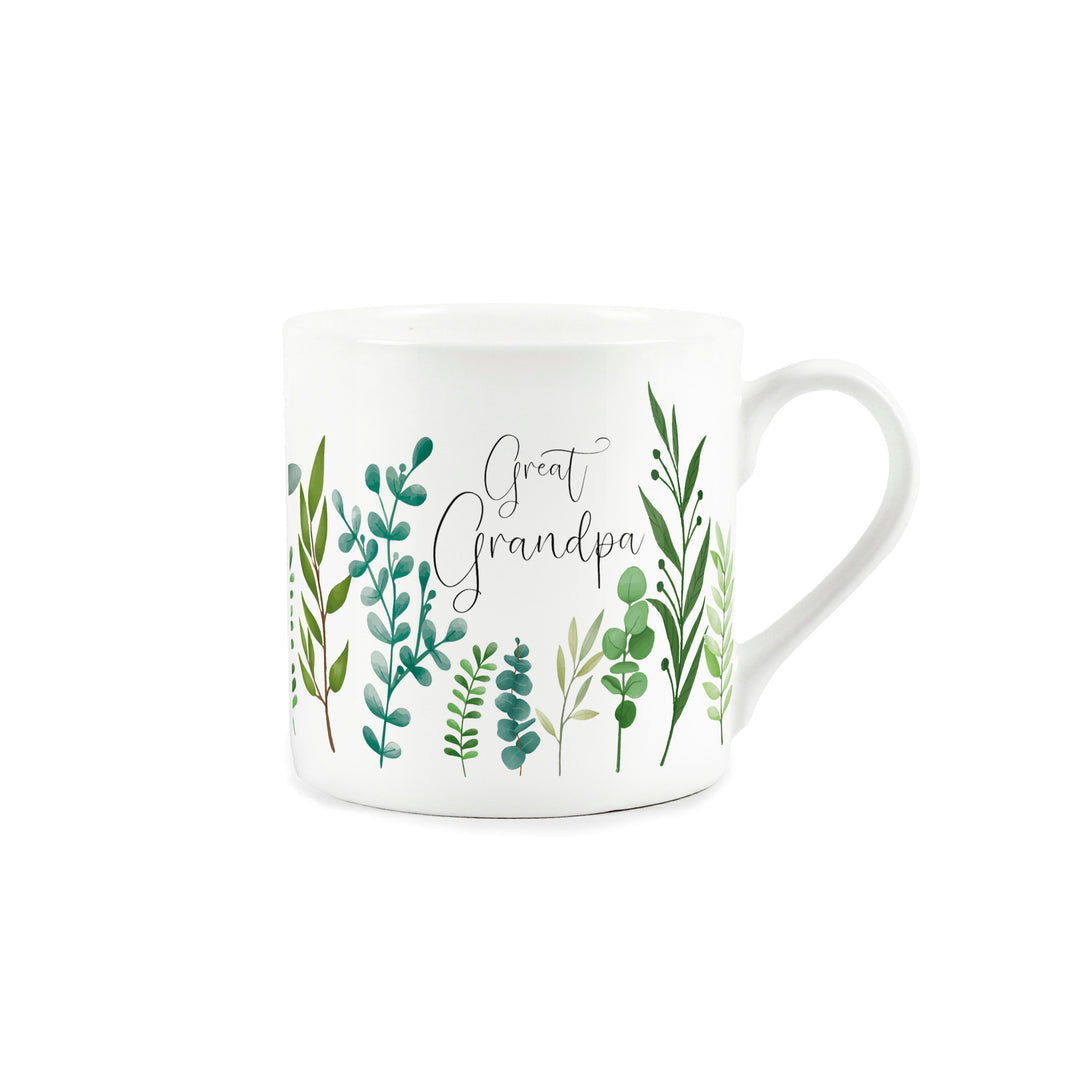 Purely Home Green Foliage Bone China Mug - For Him