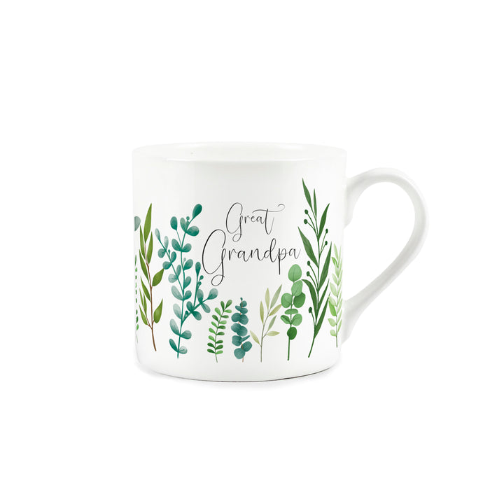 Purely Home Green Foliage Bone China Mug - For Him