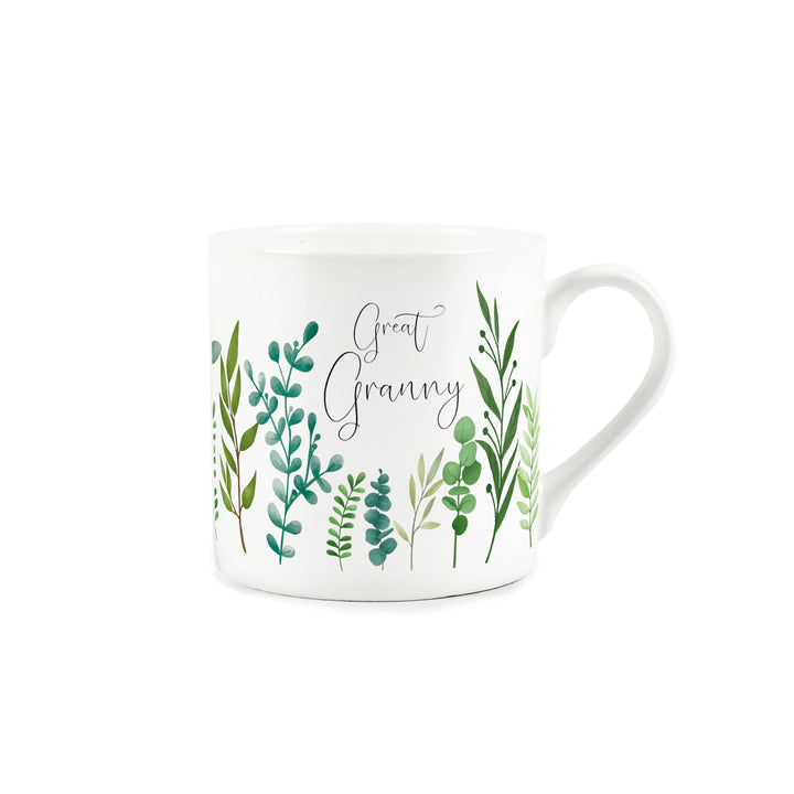 Purely Home Green Foliage Bone China Mug - For Her