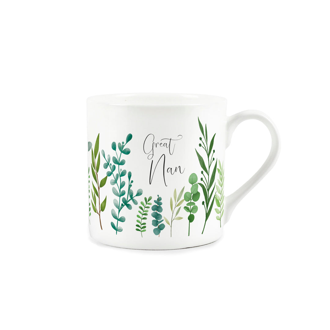 Purely Home Green Foliage Bone China Mug - For Her