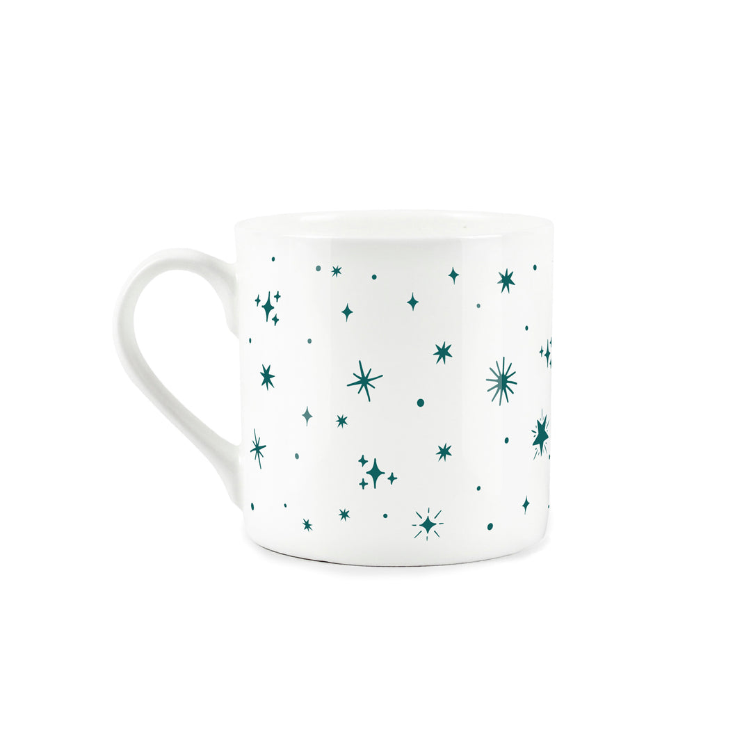 Purely Home Alphabet Bone China Mug - Teal Stars