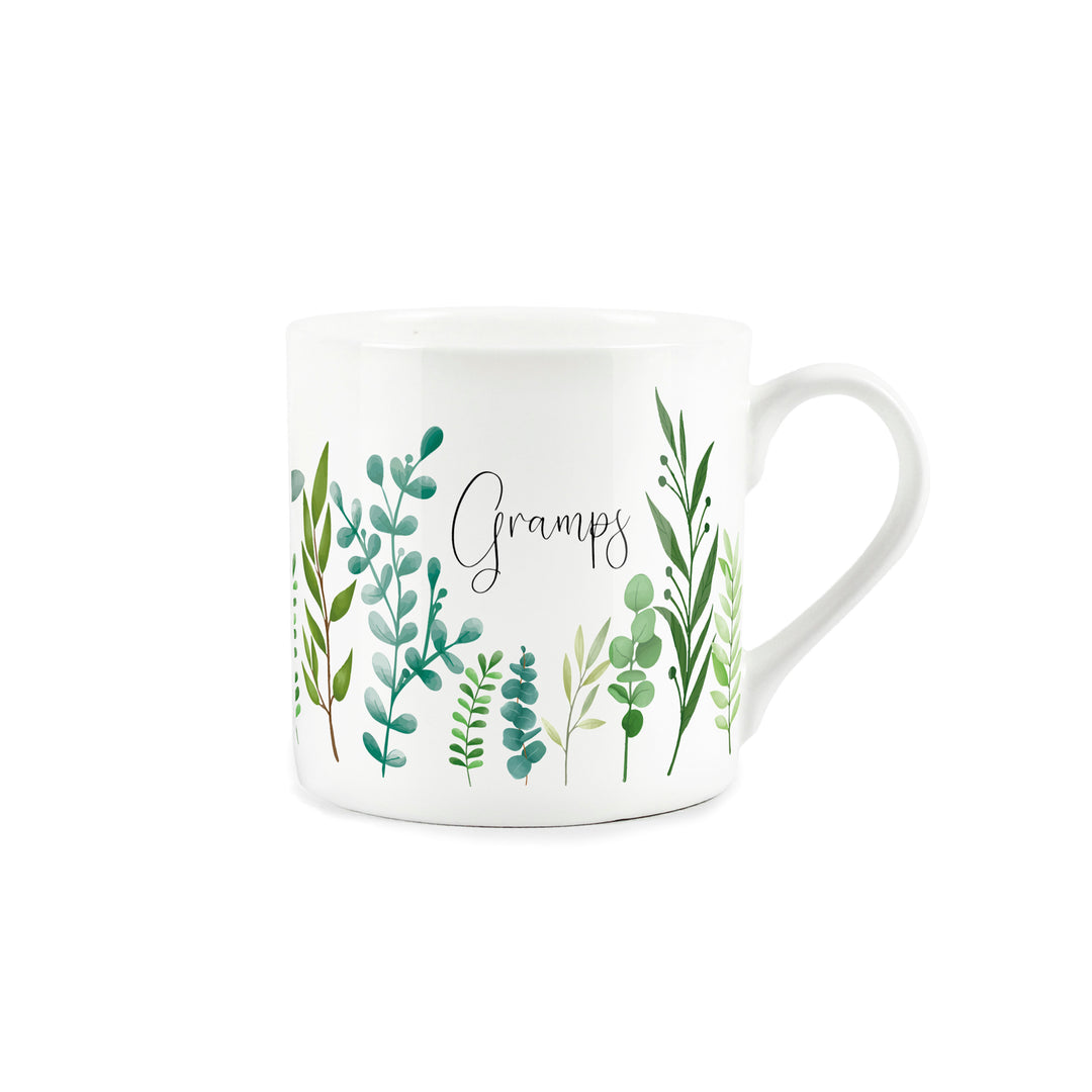 Purely Home Green Foliage Bone China Mug - For Him