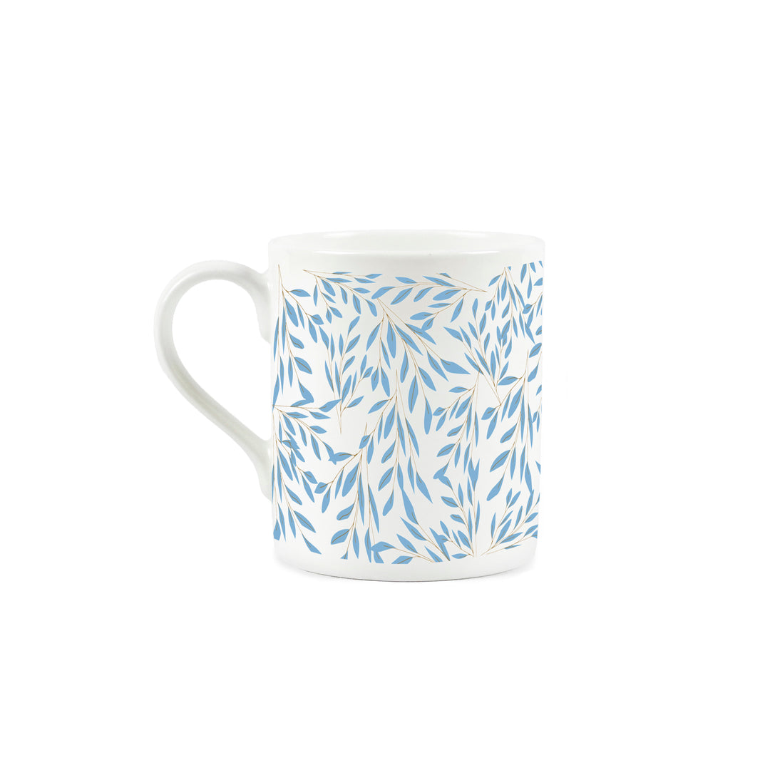 Purely Home Delicate Leaves Small Bone China Mugs