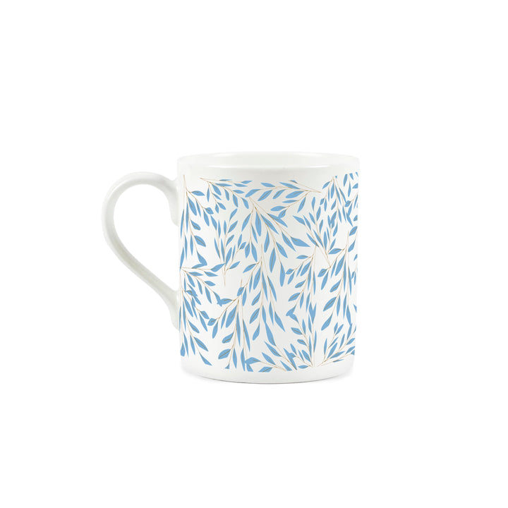 Purely Home Delicate Leaves Small Bone China Mugs