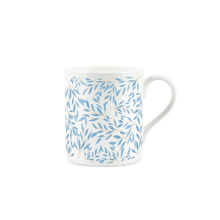 Purely Home Delicate Leaves Small Bone China Mugs