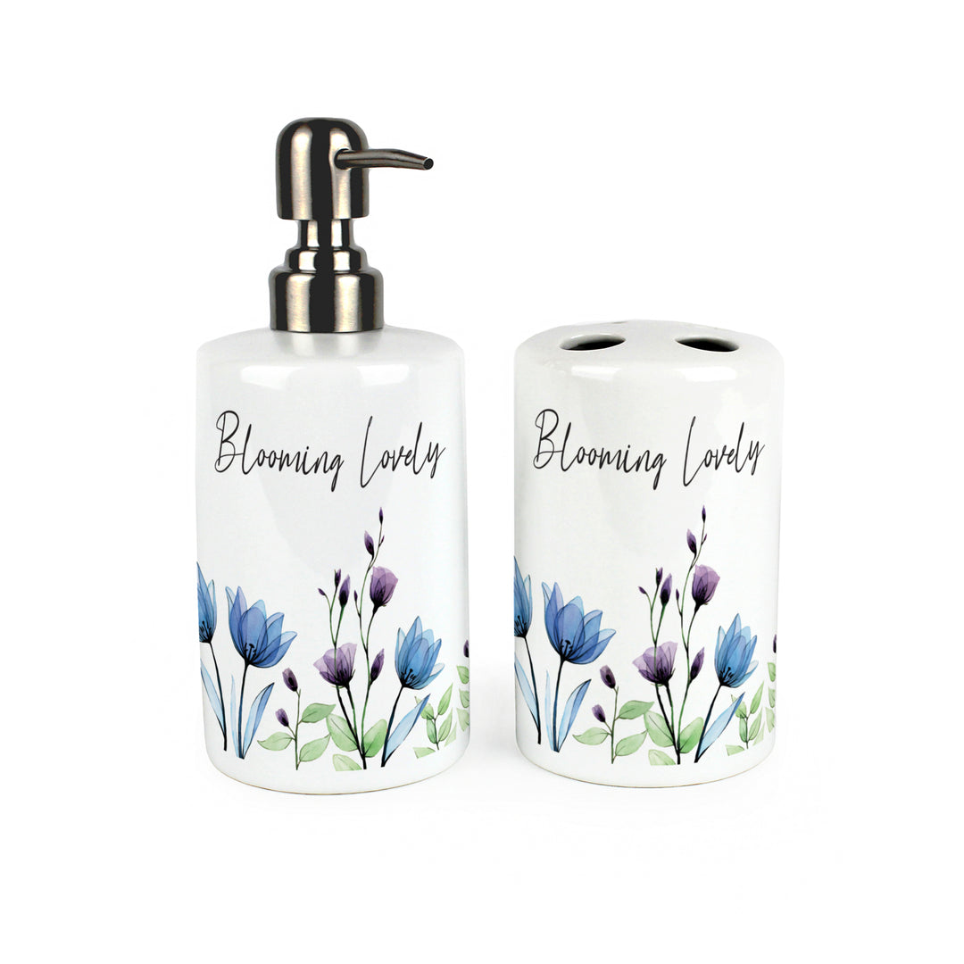 Purely Home Blooming Lovely Bathroom Accessories Set