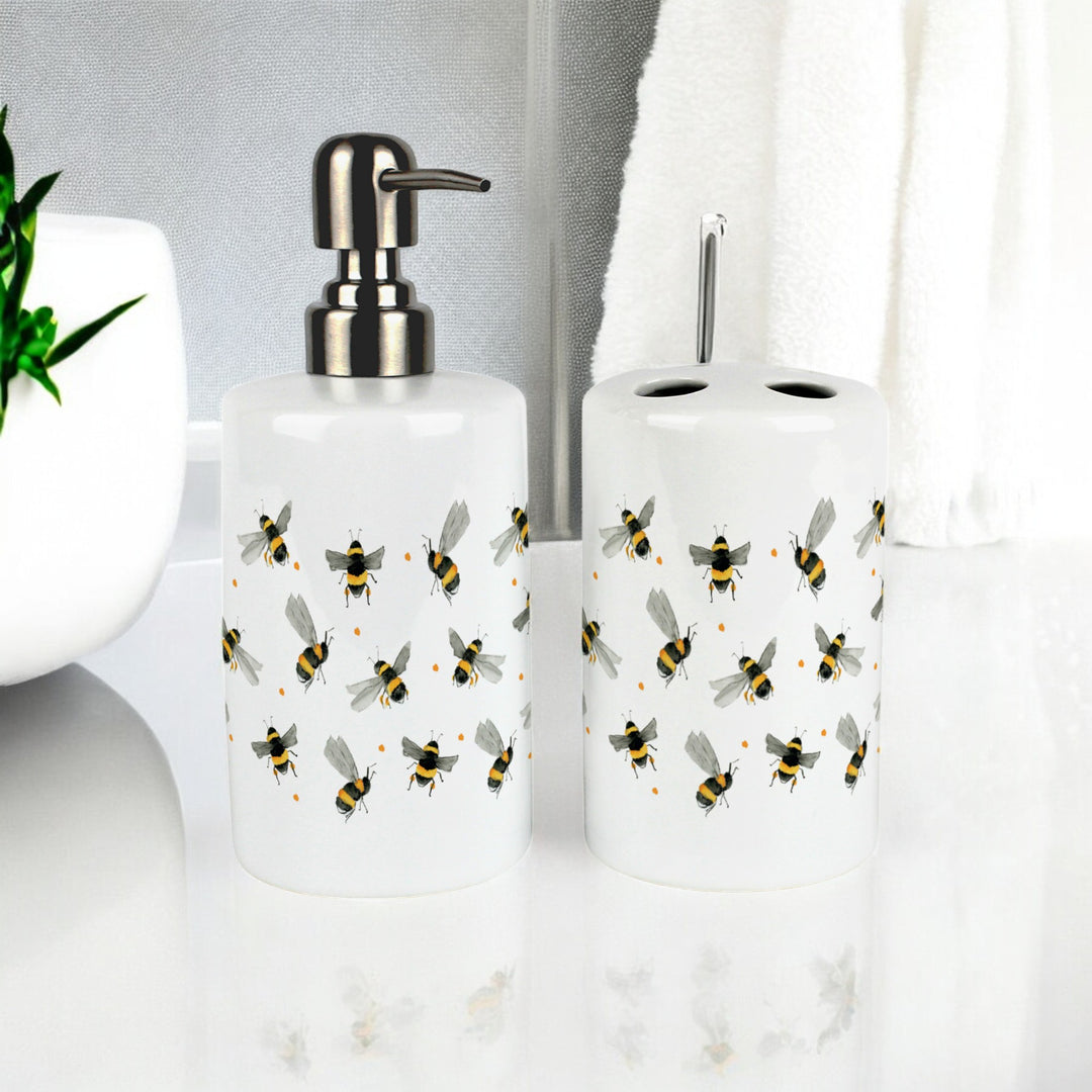 Purely Home Scattered Bees Bathroom Accessories Set