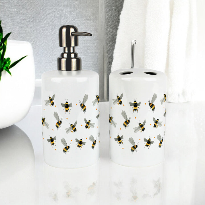 Purely Home Scattered Bees Bathroom Accessories Set