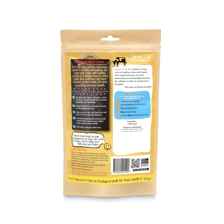 Green & Wilds Eco Dog Treats - Beef Collagen Chews