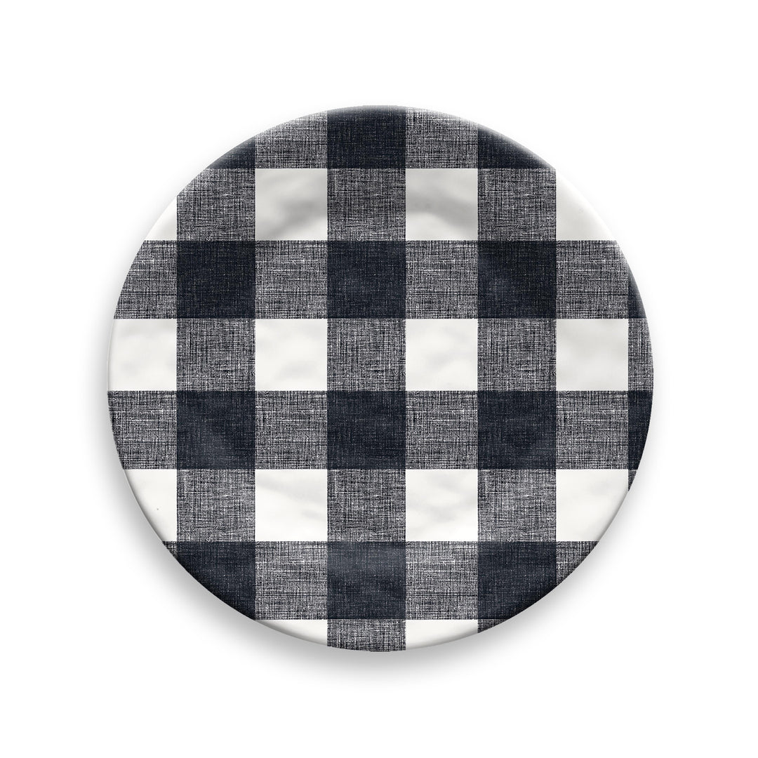 Vintage Black Check Melamine Dinnerware Set