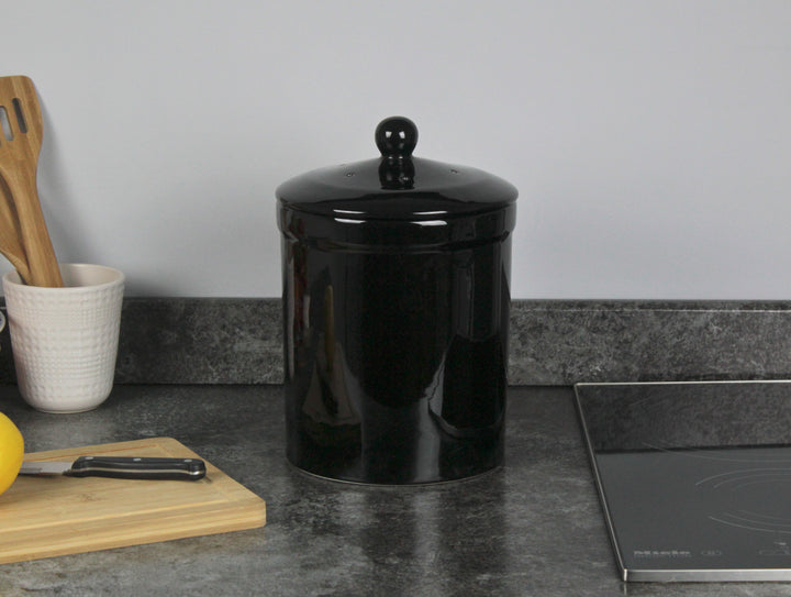Portland Ceramic Compost Caddy - Black