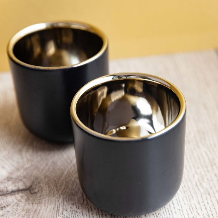 La Cafetiére Black & Gold Espresso Cups