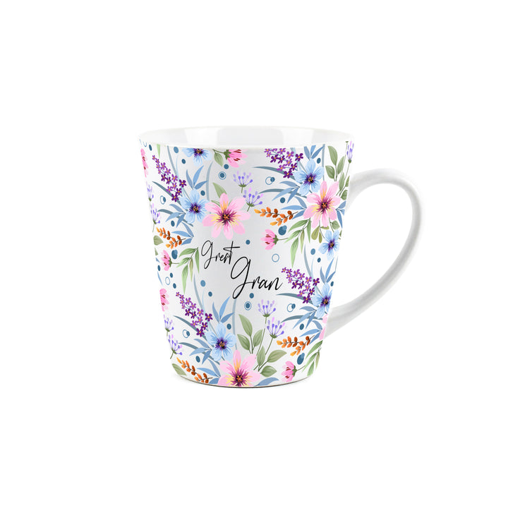 Purely Home Blue & Purple Floral Ceramic Latte Mug
