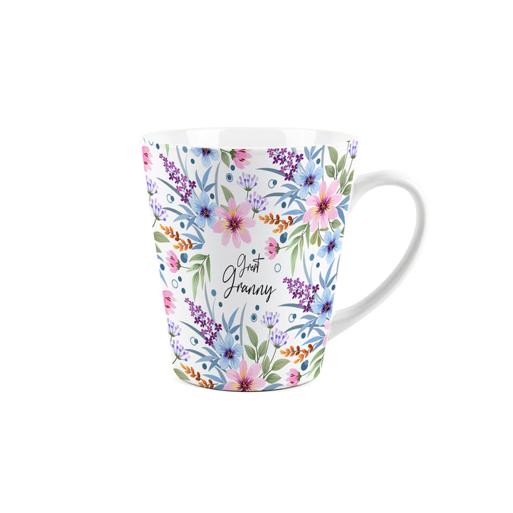 Purely Home Blue & Purple Floral Ceramic Latte Mug