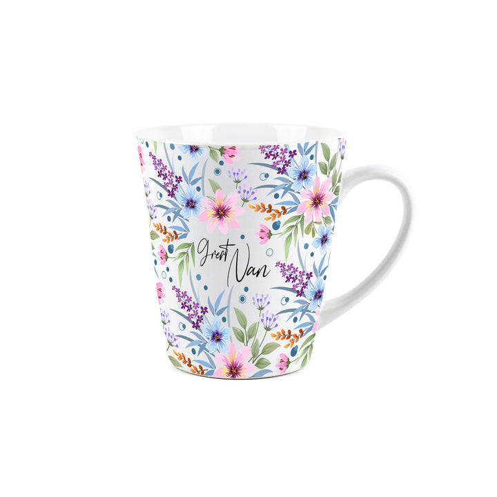Purely Home Blue & Purple Floral Ceramic Latte Mug