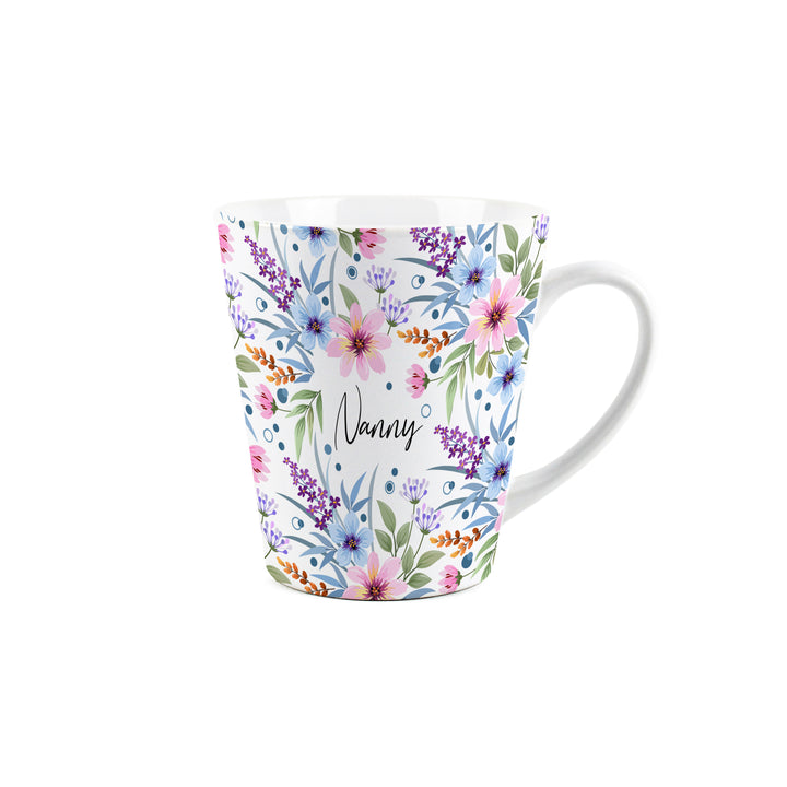 Purely Home Blue & Purple Floral Ceramic Latte Mug