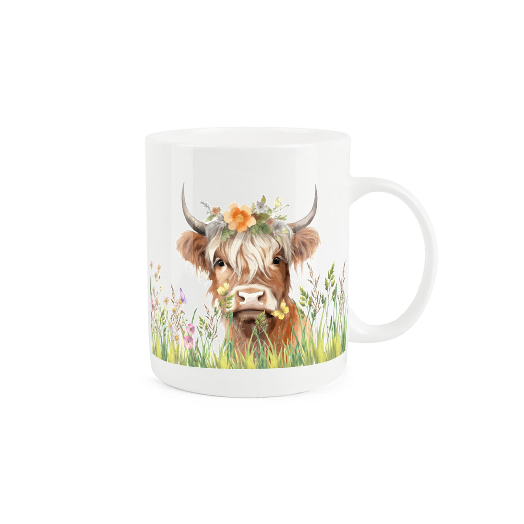 Purely Home Highland Cow Bone China Mugs
