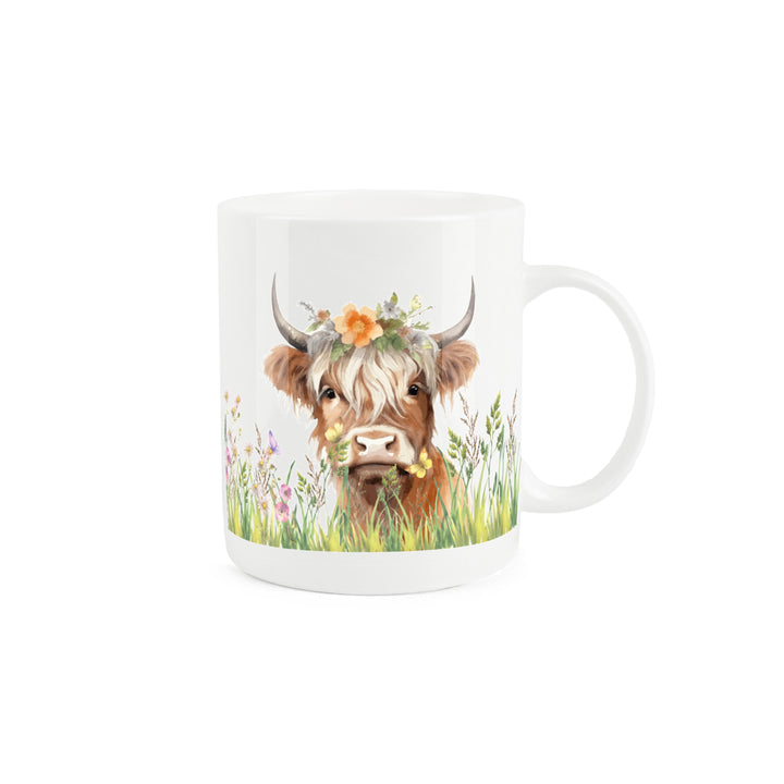 Purely Home Highland Cow Bone China Mugs