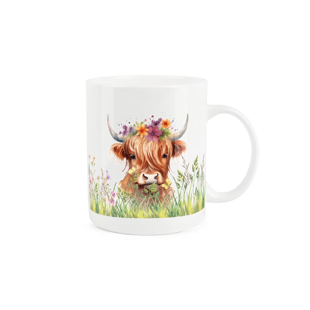 Purely Home Highland Cow Bone China Mugs