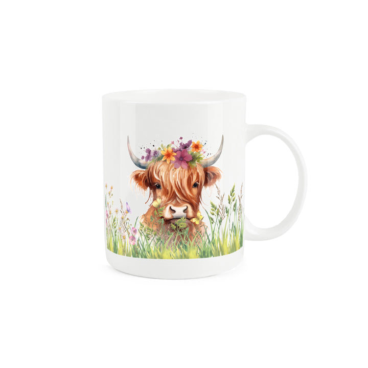 Purely Home Highland Cow Bone China Mugs