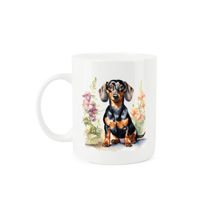 Purely Home Floral Dachshund Bone China Mug