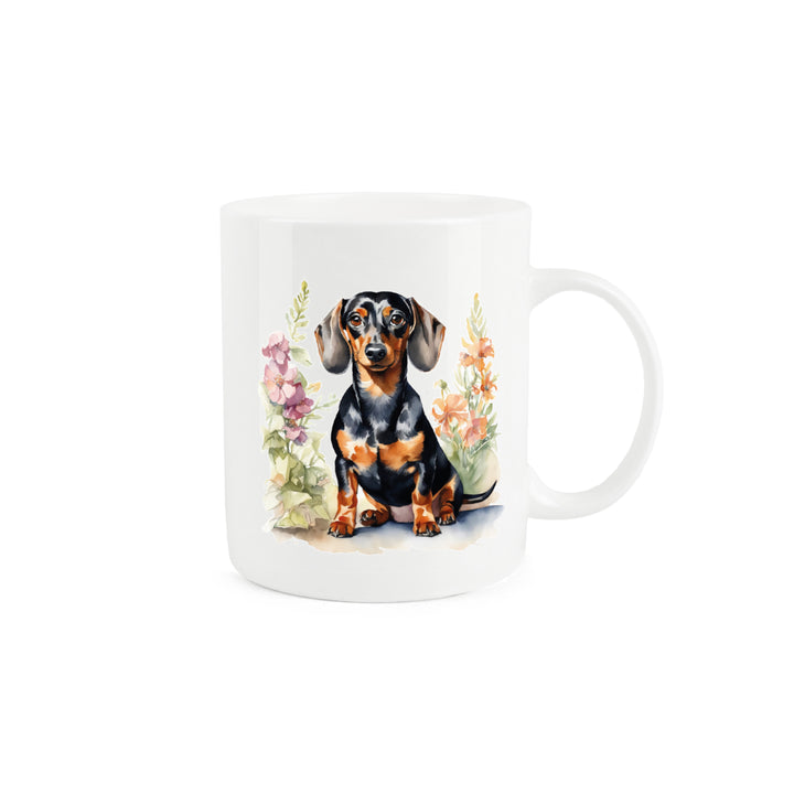 Purely Home Floral Dachshund Bone China Mug