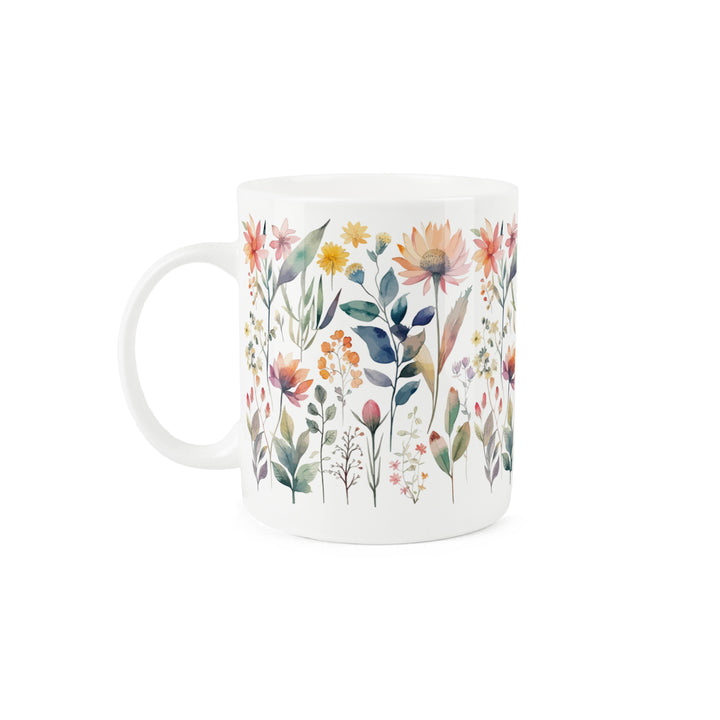 Purely Home Pastel Flowers Bone China Mugs