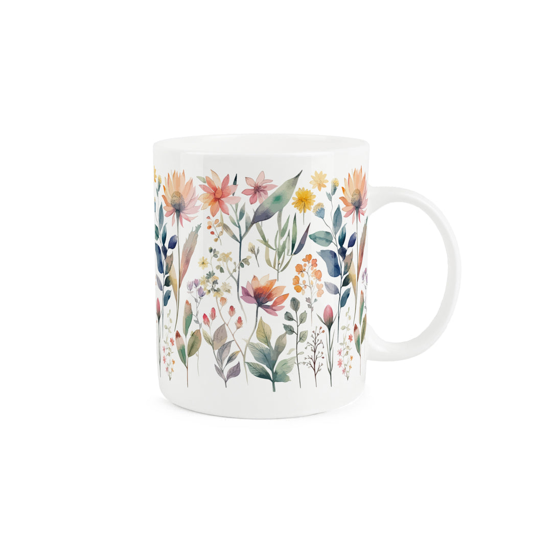 Purely Home Pastel Flowers Bone China Mugs