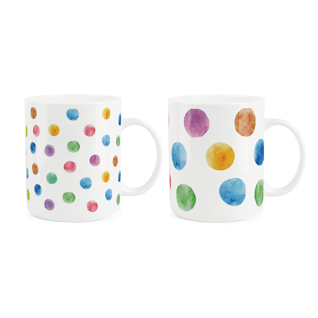 Purely Home Multicoloured Polka Dots Bone China Mugs