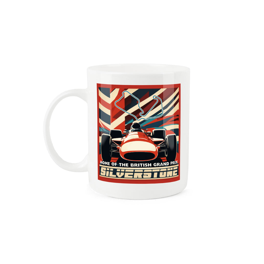Purely Home Retro Silverstone Grand Prix Bone China Mug