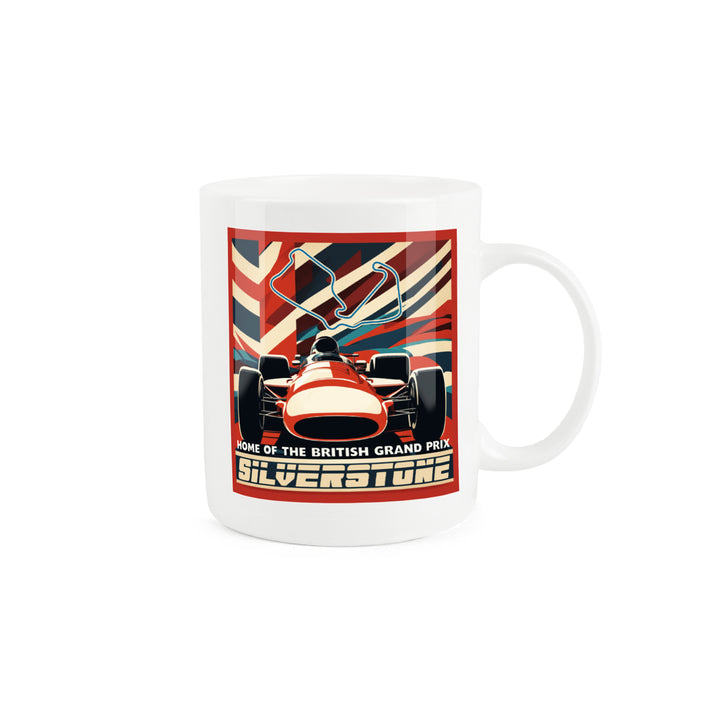 Purely Home Retro Silverstone Grand Prix Bone China Mug