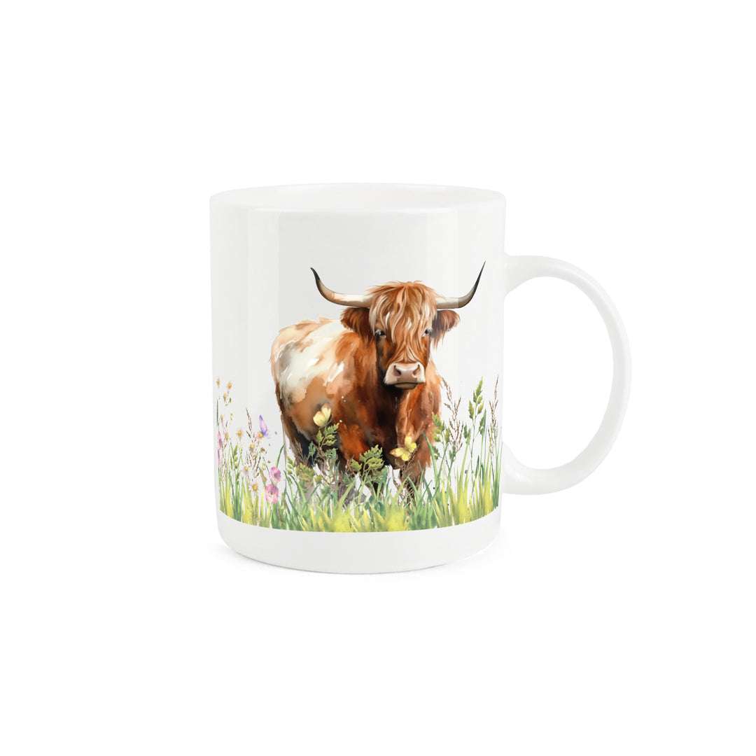 Purely Home Highland Cow Bone China Mugs