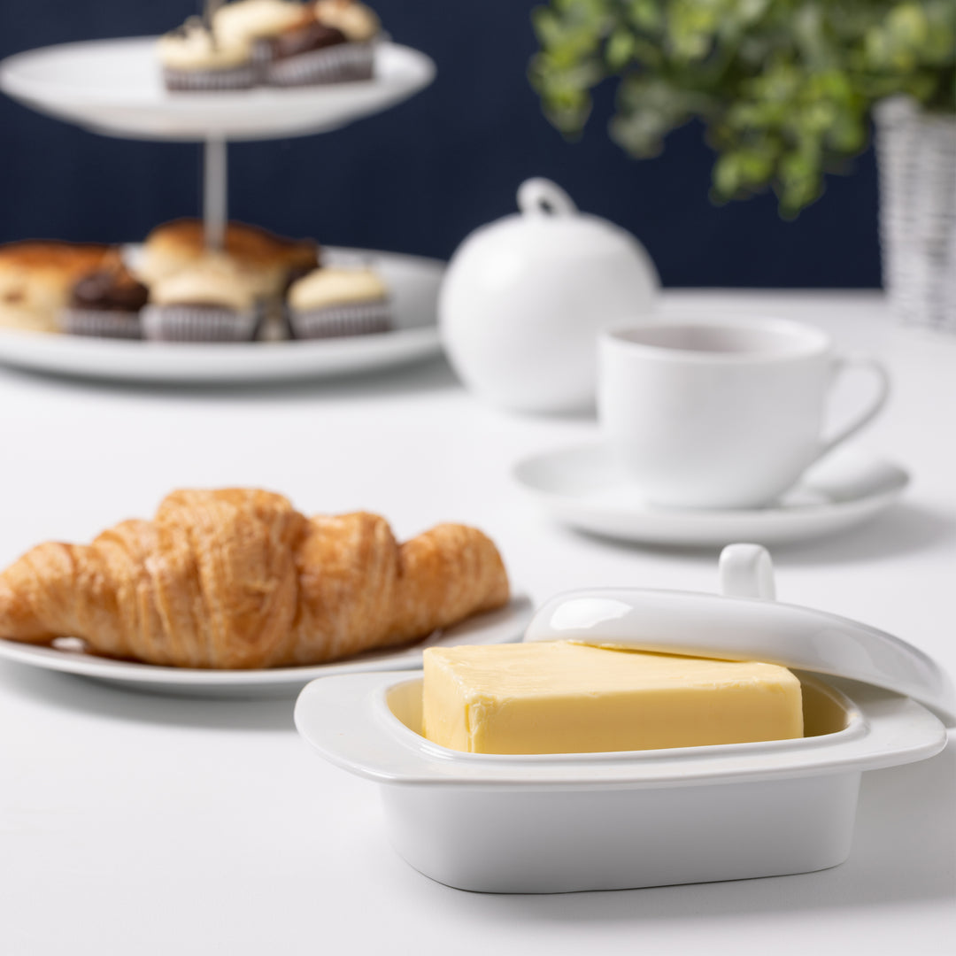 Price & Kensington Simplicity Porcelain Butter Dish with Lid