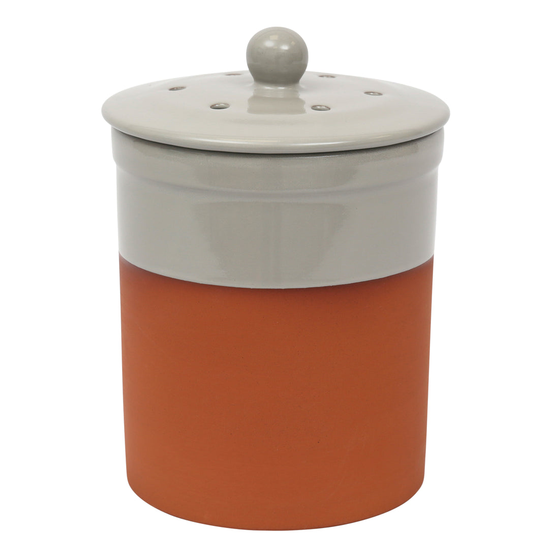 Chetnole Terracotta Compost Caddy - Pale Grey