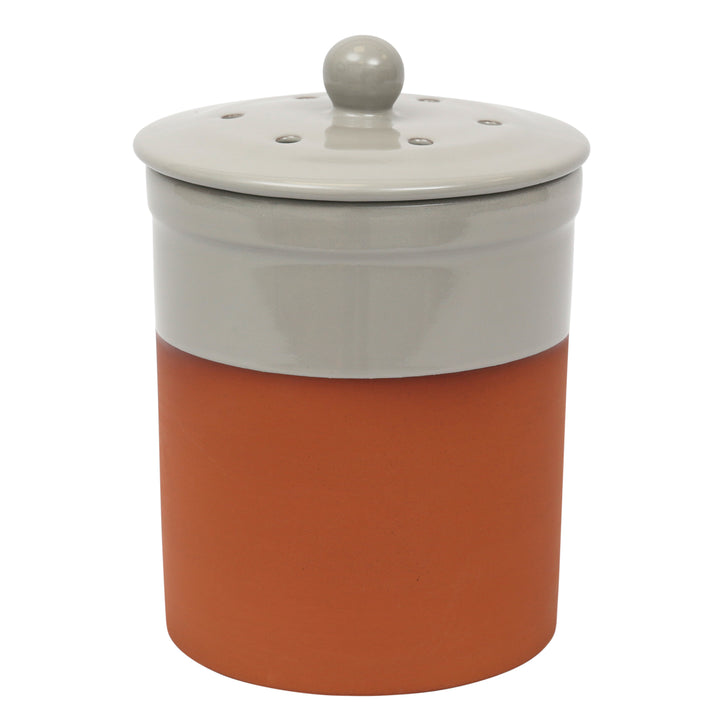 Chetnole Terracotta Compost Caddy - Pale Grey