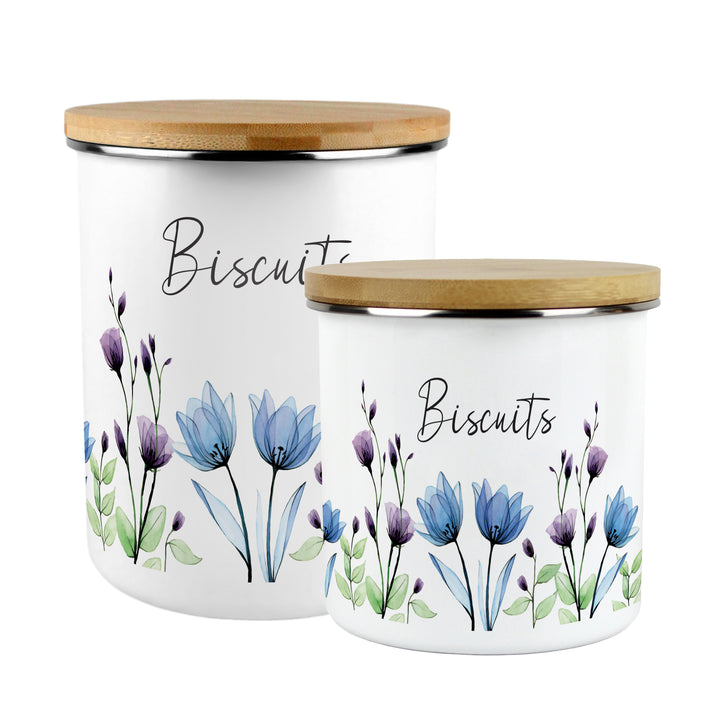 Purely Home Blooming Lovely Enamel Biscuit Canister