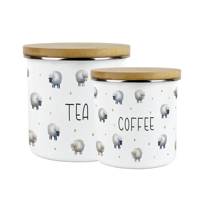 Purely Home Spring Sheep Enamel Kitchen Canisters